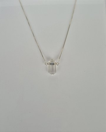 Colar Rosa - Pedra Quartzo Cristal