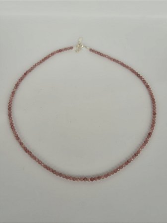Choker - Pedra Quartzo Morango