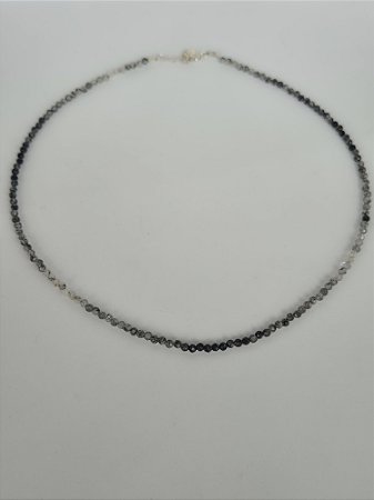 Choker - Pedra Quartzo Cristal Rutilado com Turmalina Negra