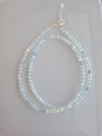 Choker - Pedra Água-Marinha