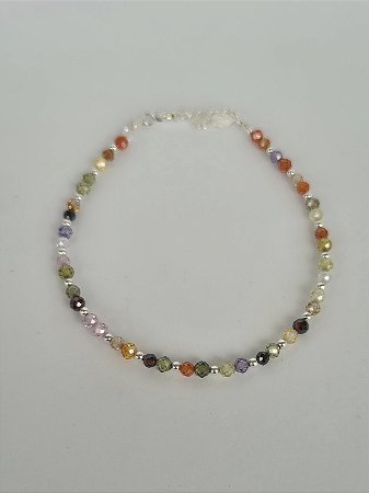 Pulseira esferas - Pedra Agata Colorida