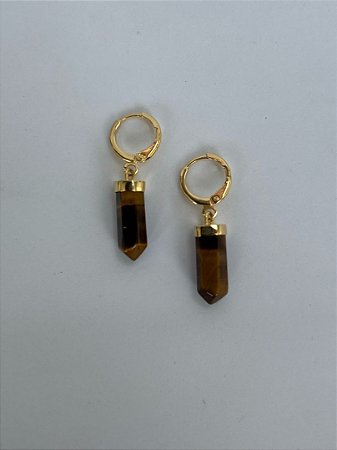 Brinco Bonina Dourado - Olho de Tigre