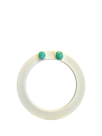 Brinco Oval - Amazonita