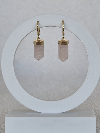 Brinco Bonina - Quartzo Rosa