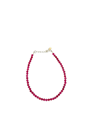 Pulseira de esferas - Pedra Agata Rosa