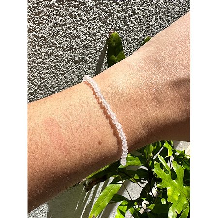 Pulseira Esfera - pedra Quartzo Branco