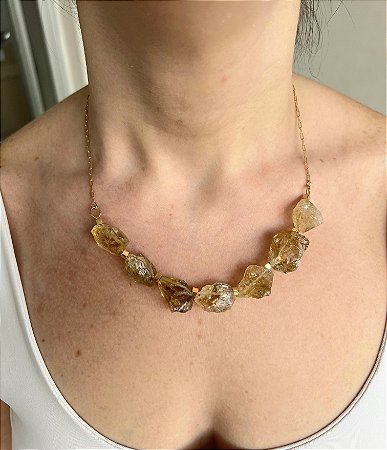 Colar 7 pedras - Citrino bruto