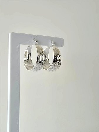 Argola click em prata 925 e banho de ródio