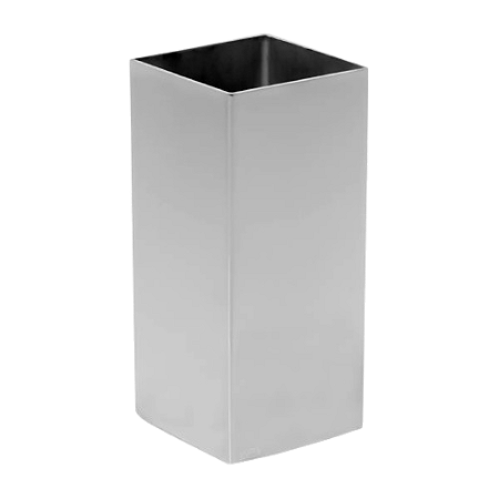 Copo Inox Quadrado Cromado Liso