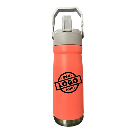 Garrafa Térmica Flip Straw 650ml Salmão