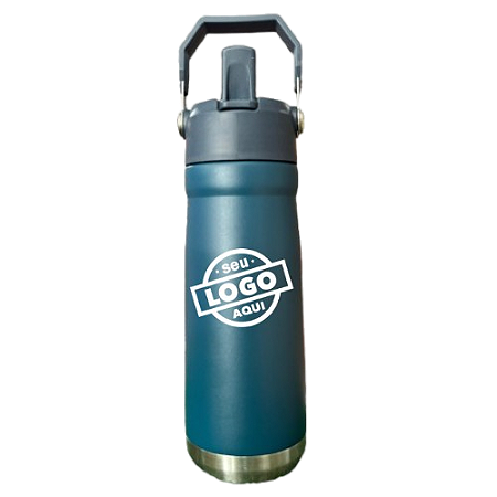 Garrafa Térmica Flip Straw 650ml Azul