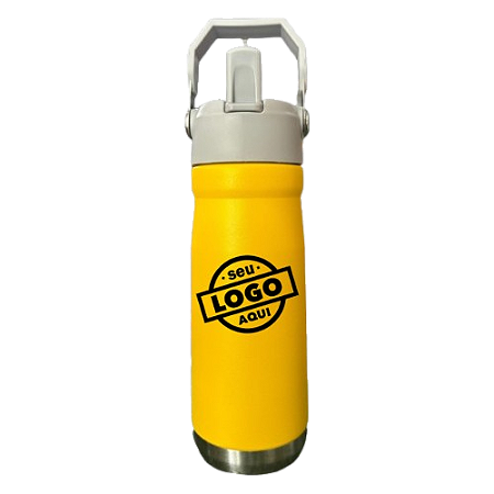 Garrafa Térmica Flip Straw 650ml Amarela