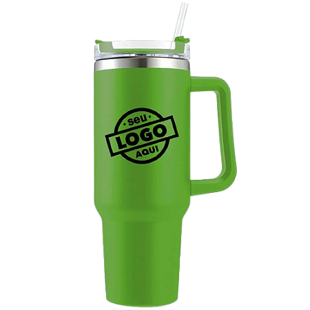 Garrafa Térmica Quencher Com Canudo 1,2L Verde