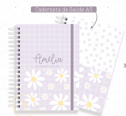 CADERNETA DE VACINA MARGARIDA LILAS