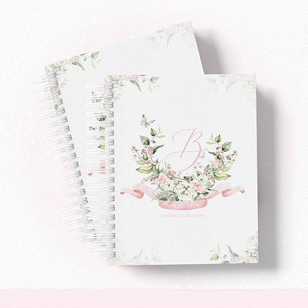 CADERNETA DE VACINA FLORAL ROSA