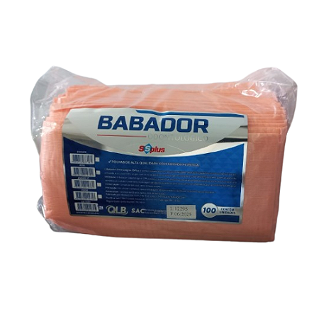 Babador Odontológico Descartável Impermeável Cor Salmão c/100 Unidades