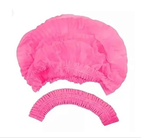 Touca Descartável Rosa c/100 Unidades