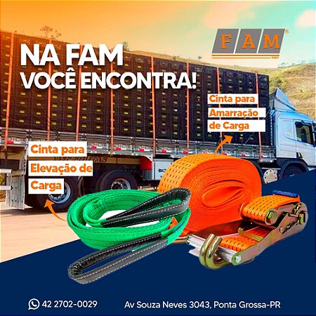 Cinta Para Amarração de Cargas e Levante