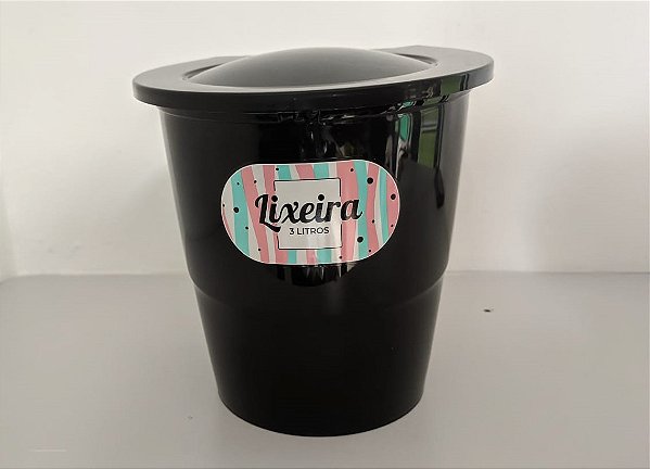 LIXEIRA P/PIA PRETA 3L 6268