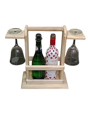 SUPORTE RÚSTICO PARA VINHOS E CHAMPANHE