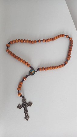 Terço de Madeira São Bento Marrom