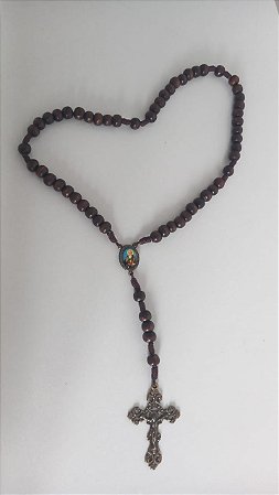 Terço de Madeira São Bento Marrom Escuro