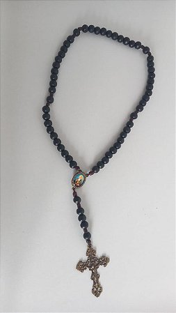 Terço de Madeira São Bento Preto