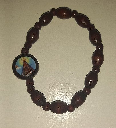 Pulseira  de Madeira de Nossa Senhora