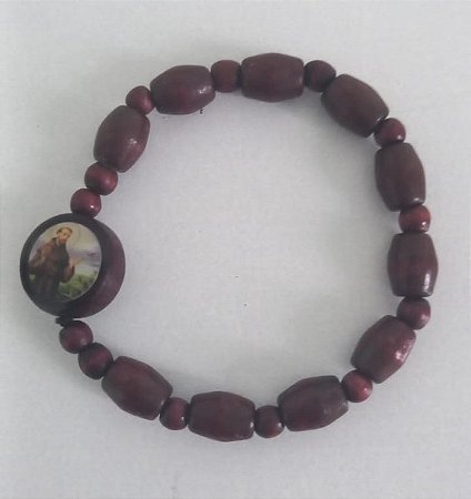 Pulseira  de Madeira  São Francisco de Assis