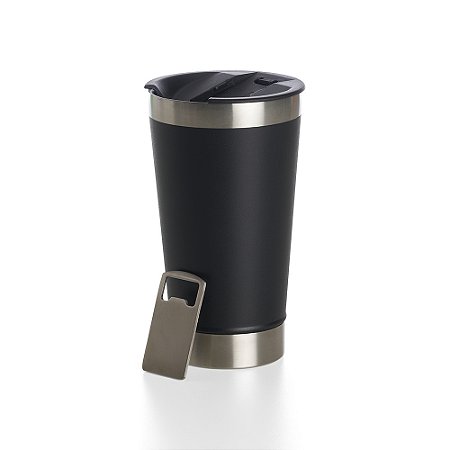 Copo Térmico Inox Personalizado - Com Tampa e Abridor - 473ml