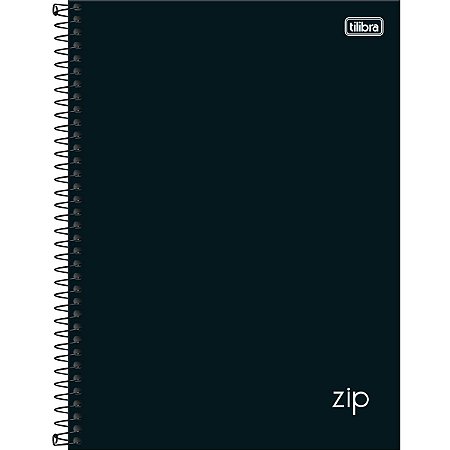 CADERNO 16 MATÉRIAS ZIP PRETO 256 FOLHAS