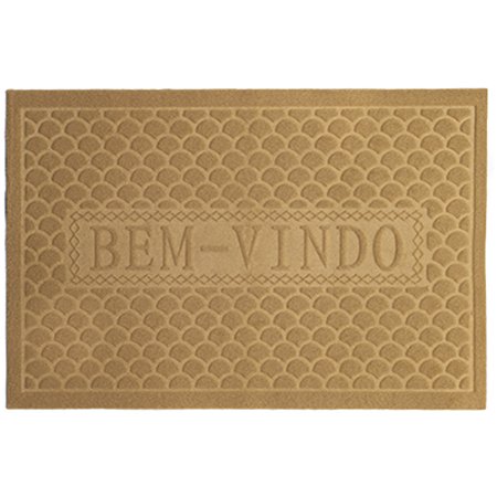 Tapete Bem Vindo Emborrachado 58x38cm Bege