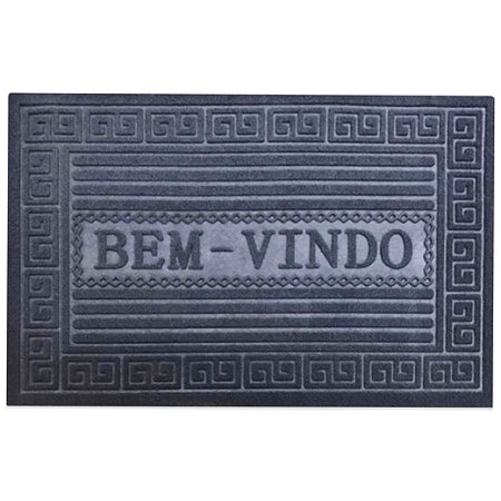 Tapete Bem Vindo Emborrachado 58x38cm Marinho