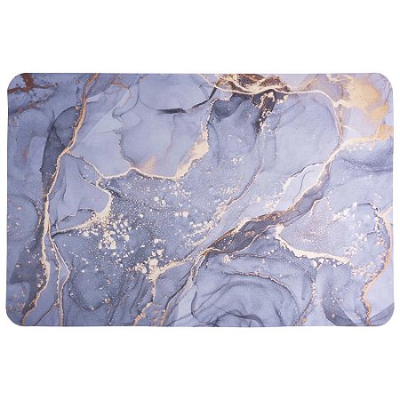 Tapete Antiderrapante absorvente Retangular Lama de Diatomaceas 58x38cm Mármore Cinza