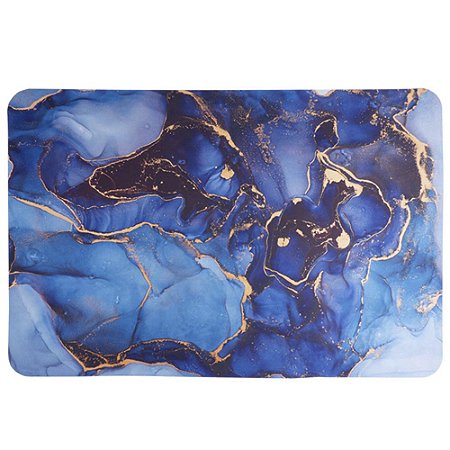 Tapete Antiderrapante absorvente Retangular Lama de Diatomaceas 58x38cm Mármore Azul