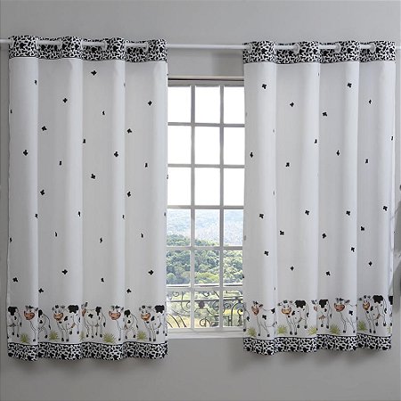 Cortina para Cozinha Sultan Vaquinhas Casa D'oro (240x140cm)
