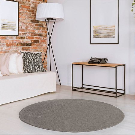Tapete para Sala ou Quarto Redondo Jolitex Vip 150cm Cáqui