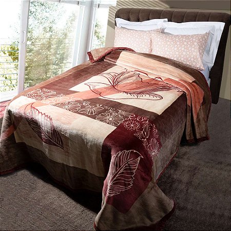 Cobertor Queen Size Raschel Plus Jolitex 220x240cm Zarzuela Tabaco