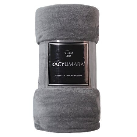 Cobertor Casal Kacyumara Toque de Seda 180x220cm Blanket 300 g/m² Cinza