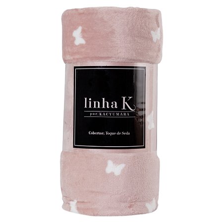Cobertor Casal Kacyumara Toque de Seda 180x220cm Vintage 300 g/m² Borboletas