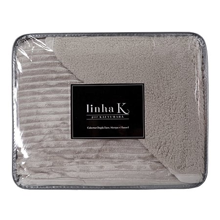 Cobertor Casal Dupla Face com Sherpa Kacyumara 180x220cm Blanket Lugano 300 g/m² Fend