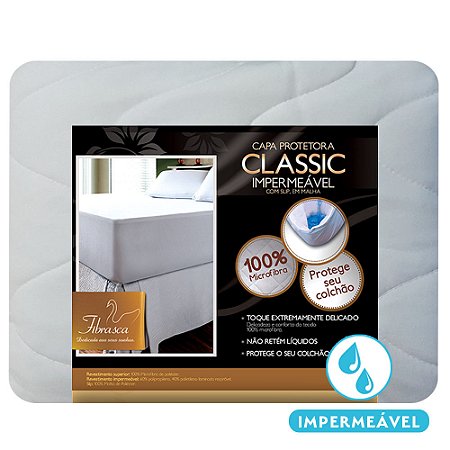 Protetor de Colchão Impermeável Casal Fibrasca Classic Matelassê Branco