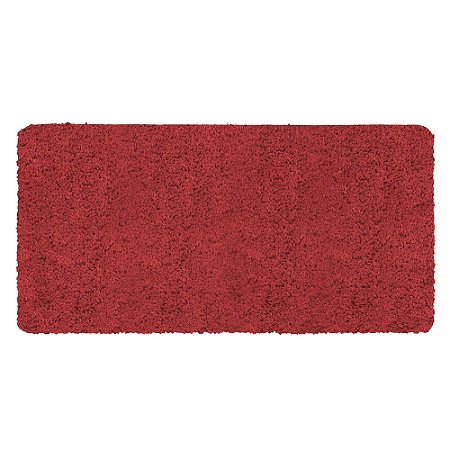 Tapete Passadeira Jolitex Realce Liso Pelo Alto Vermelha 50x100cm