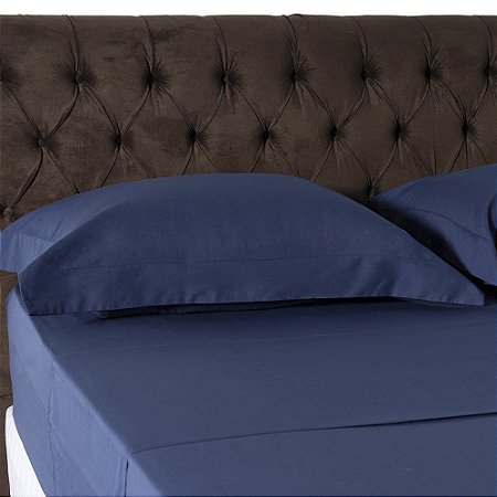 Jogo de Cama King Size 200 Fios Kacyumara 4 Peças Azul Taurus