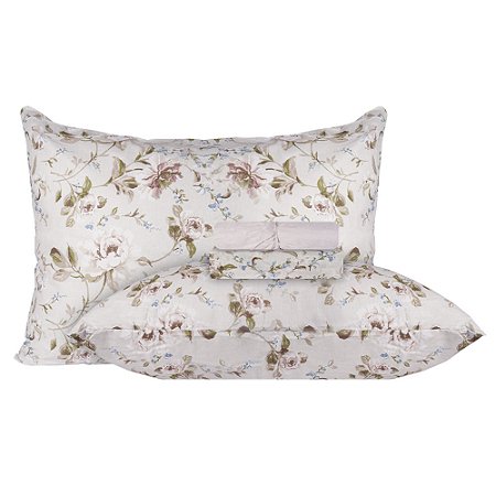 Jogo de Cama Casal 150 Fios Corttex 4 Peças Attuale Flores 2
