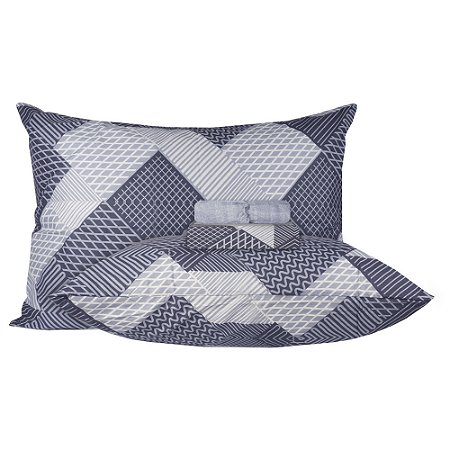 Jogo de Cama Queen Size 150 Fios Corttex 4 Peças Attuale Azul 1