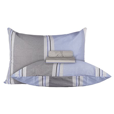 Jogo de Cama Queen Size 150 Fios Corttex 4 Peças Attuale Azul 2