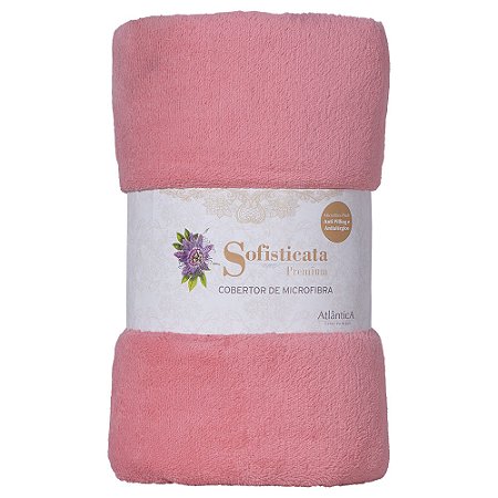 Manta Queen Size Atlântica Microfibra Rosa 200 g/m²