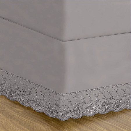 Saia Box Solteiro Buettner 180 Fios Renda Marion Bege