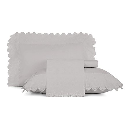 Jogo de Cama Queen Size Altenburg 300 Fios Bordado Serene